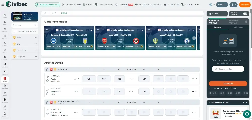 Página de apostas em Dota 2 na Ivibet