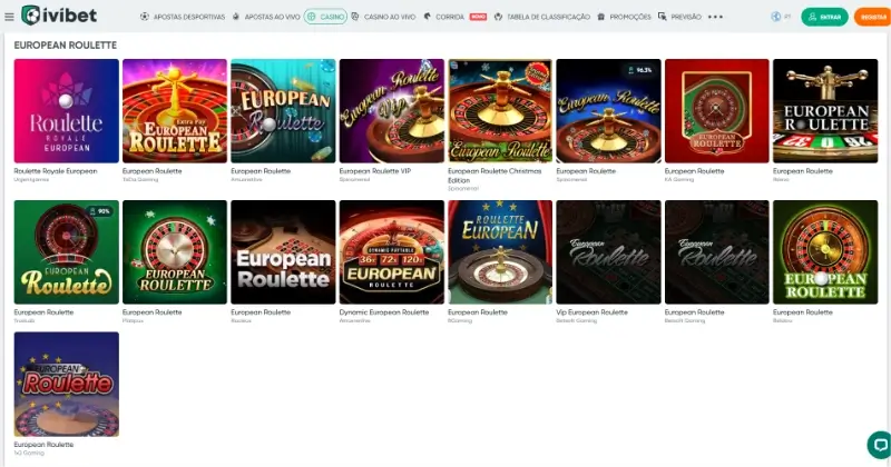 Página de roletas europeias do casino da Ivibet