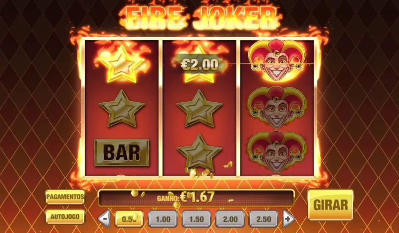 Jogabilidade da slot Fire Joker