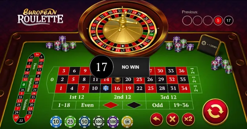 Jogo de roleta European Roulette