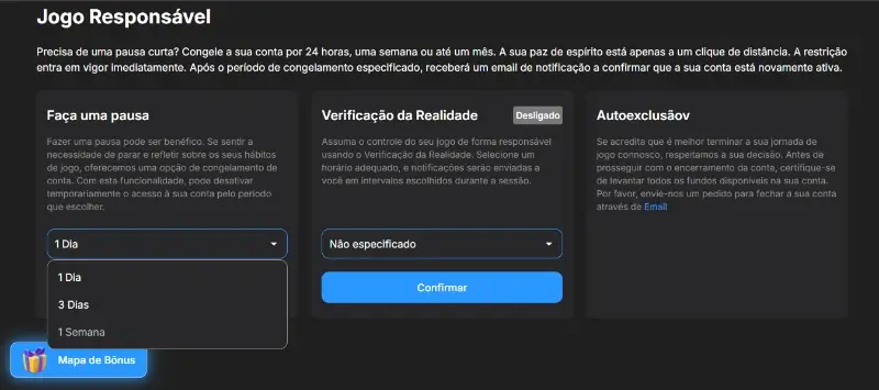 Página de jogo responsável do casino Need For Spin