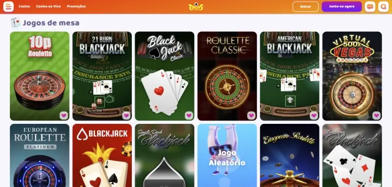 Página de jogos de mesa 7signs casino