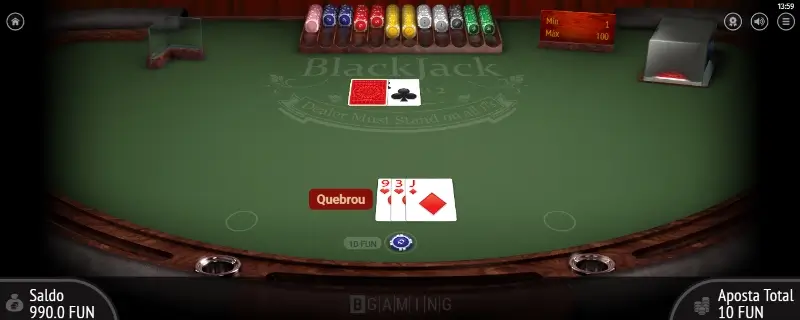 Jogo de mesa blackjack no SG Casino