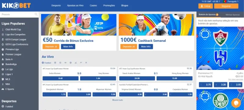 Página de desporto na Kikobet