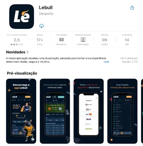 Download da Lebull app no iOS