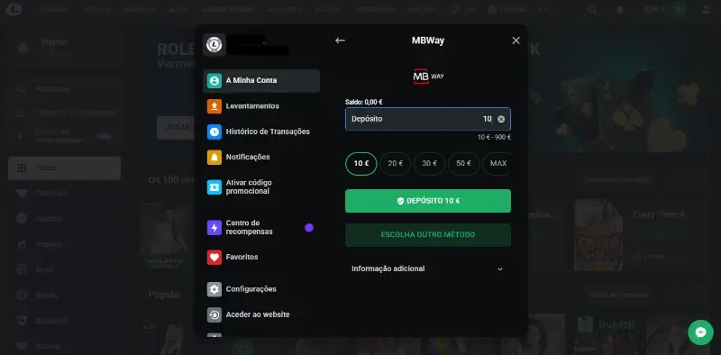Depositar com MBway na Leon