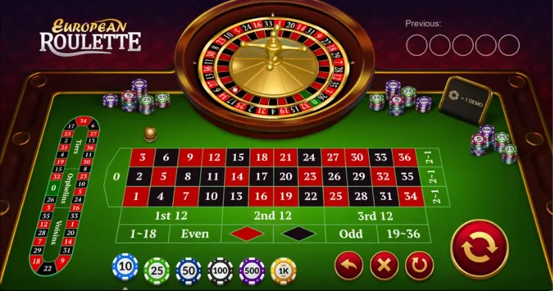 Jogo de roleta europeia no casino da Leon