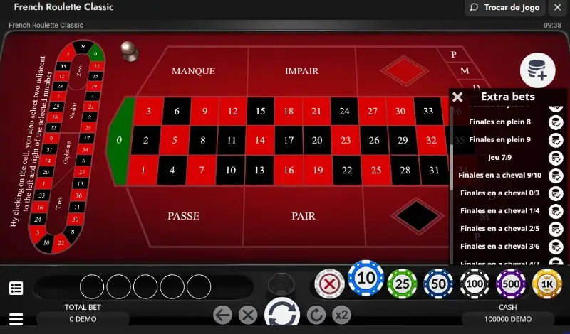 Jogo French Roullete Classic, o melhor jogo de roleta francesa