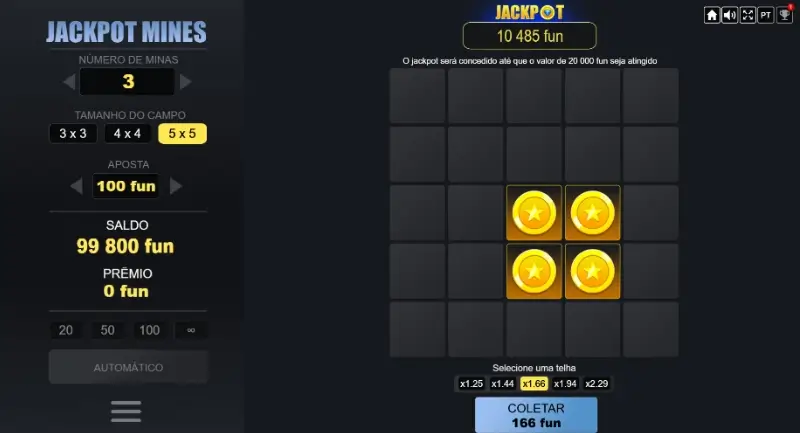 Jogo crash Jackpot Mines no Alf Casino