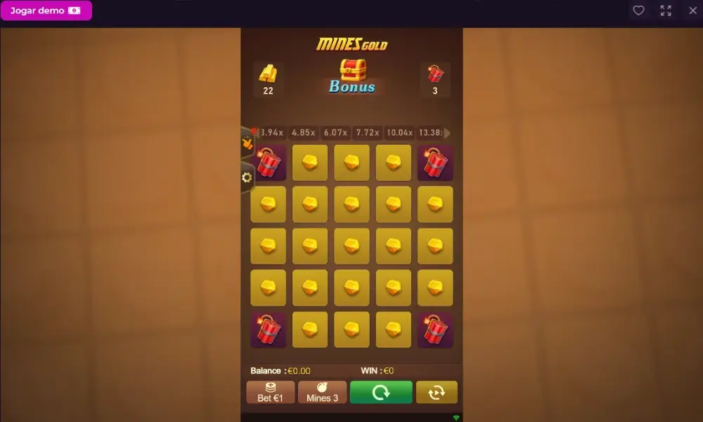 Jogo mines no casino da Rockstar