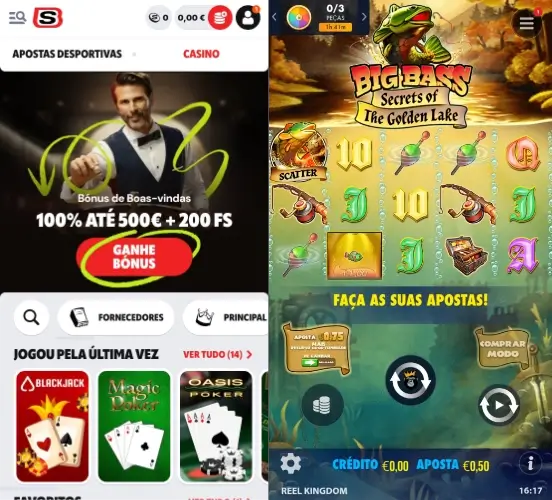 Versão mobile do casino da Supabet