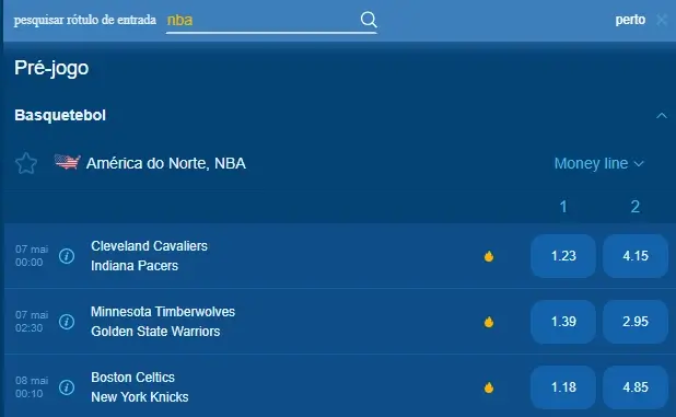 Motor de buscas para apostas desportiva na Winbay