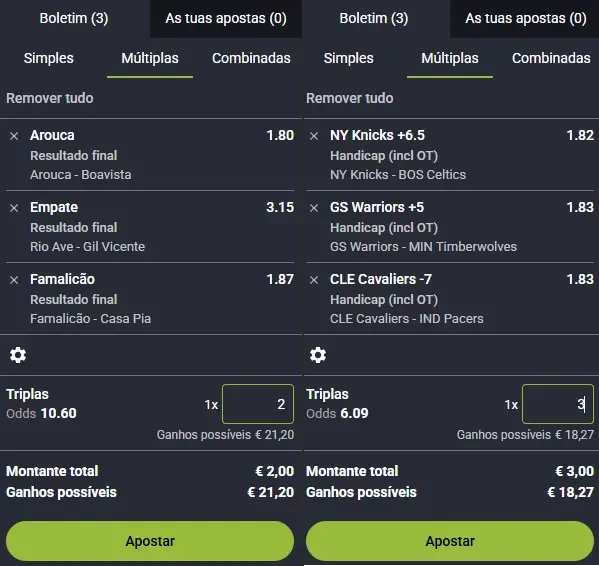 Multipla na calculadora do placard com jogos da primeira liga e NBA