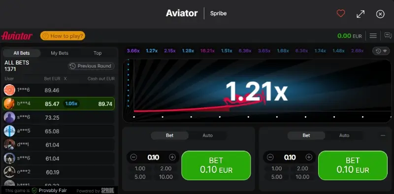 Jogo crash Aviator no casino Need For Spin