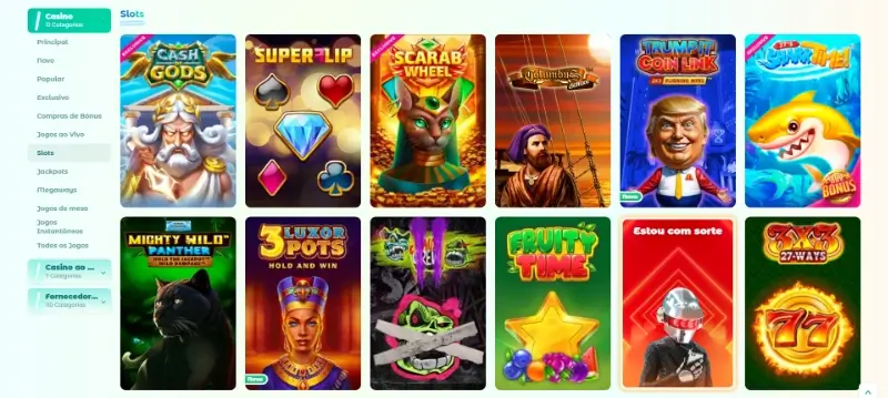 Página de slot machines do casino da Neon54