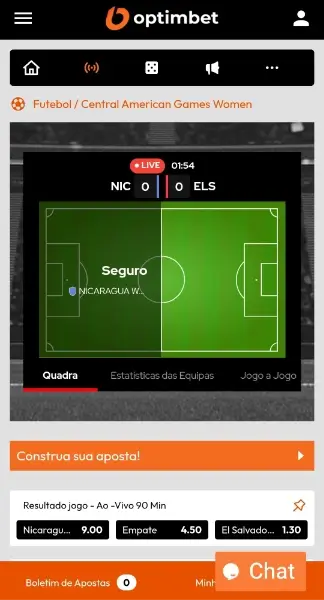 Match Tracker na OptimBet App