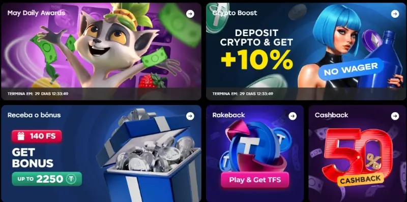 Outros bónus e promoções disponíveis na Fairspin