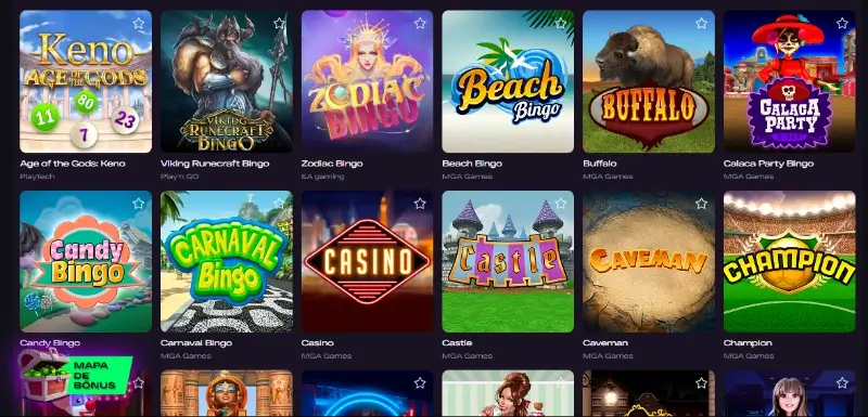 Página com jogos de casino no Glitch Spin Casino