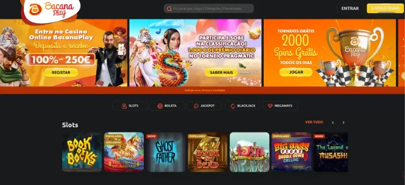 Página de casino da BacanaPlay