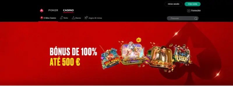 Página de casino da Pokerstars