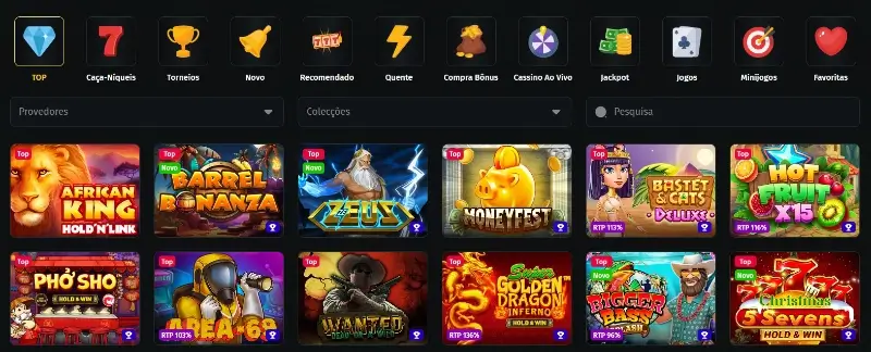 Página de casino da Jettbet