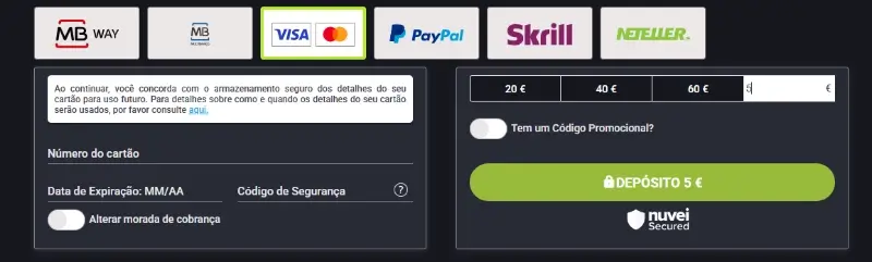 Depositar saldo no Placard
