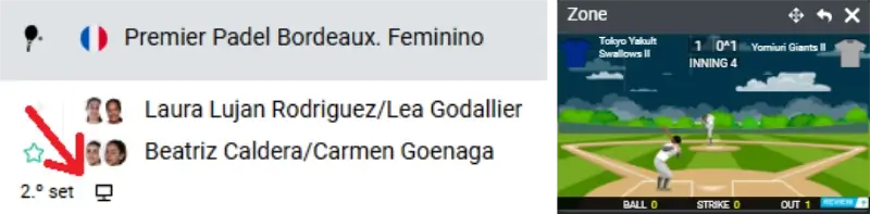 Simbolo de live strem e o match tracker da Planbet