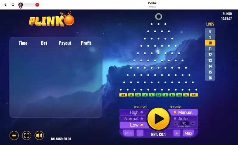 Jogo plinko no casino da Supabet