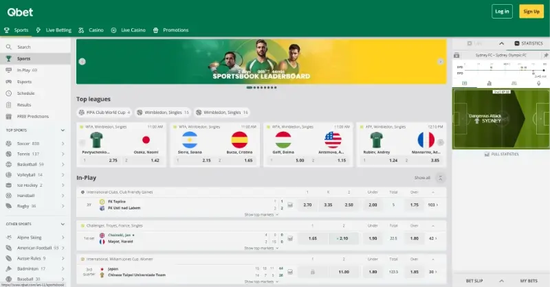 Página de apostas desportivas na Qbet
