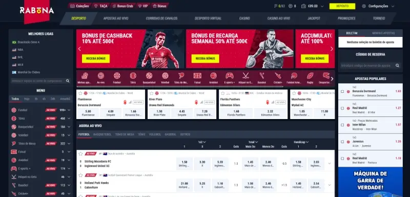 Página principal de desporto na Rabona