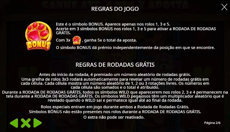 Regras das rodadas grátis da slot The Dog House