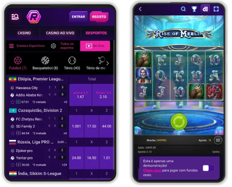 Versão mobile no Roby Casino