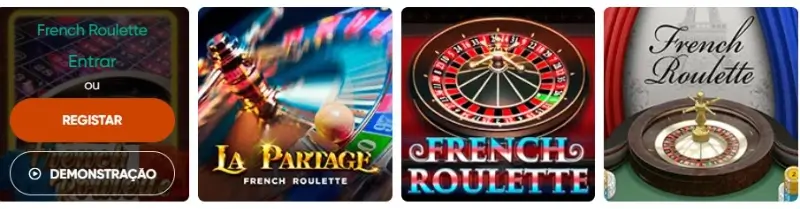 Botão para copmeçar a jogar a roleta francesa no modo de demonstração