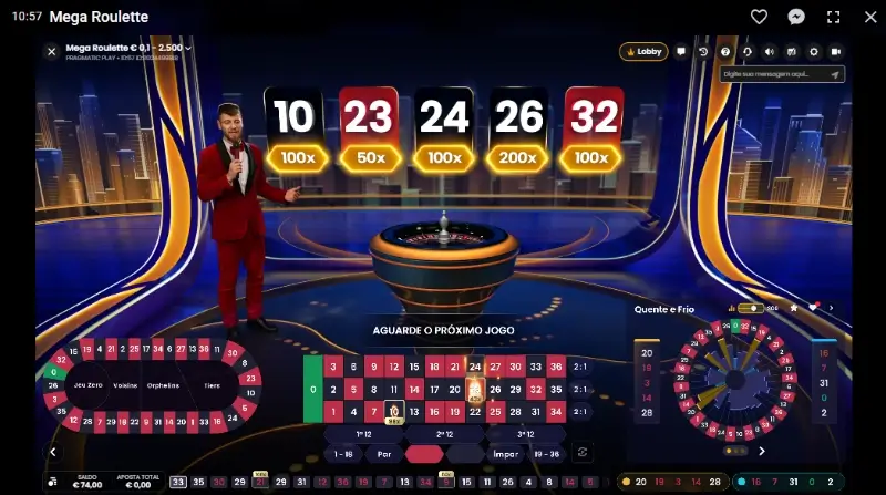 Jogo de roleta ao vivo