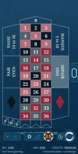 Versão mobile de roleta