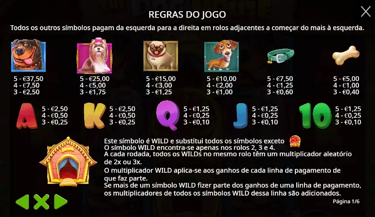 Simbolos da slot The Dog House