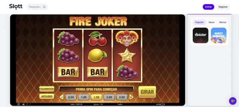 Slot Fire Joker no casino da Slott