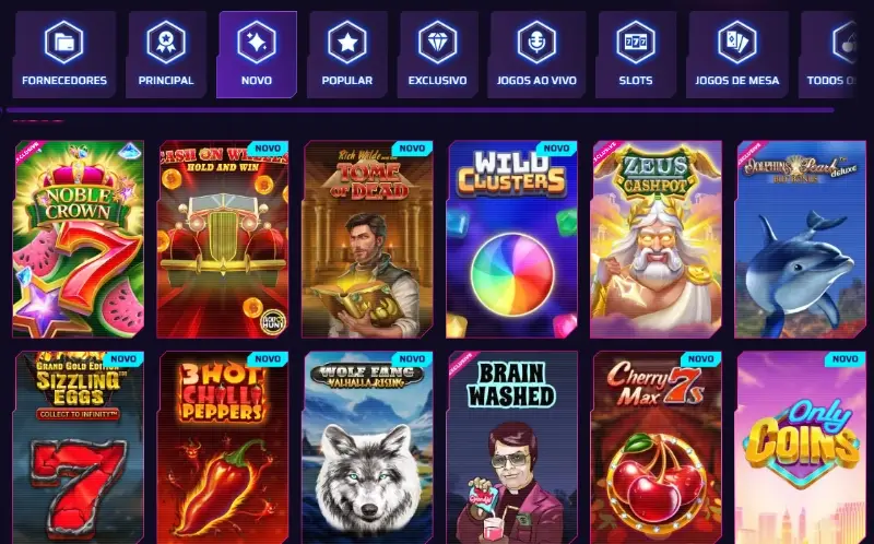 Página de slot machines do Roby Casino