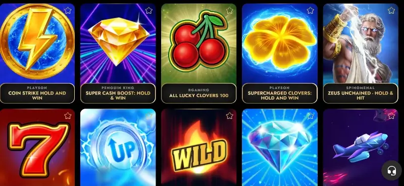Página de slots do casino da OscarSpin