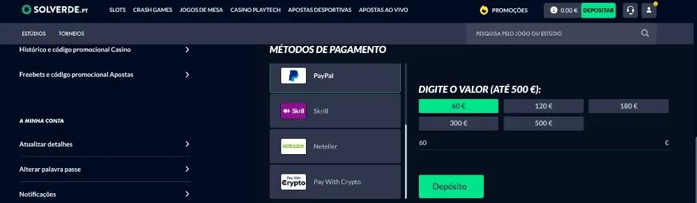 Pagamentos com paypal na Solverde