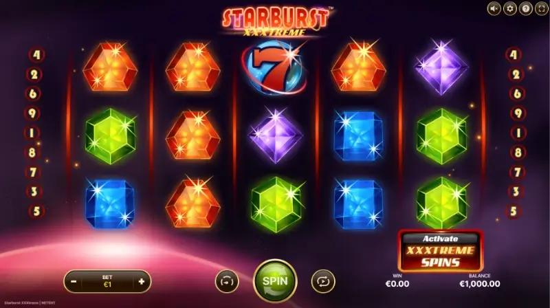 Slot machine Starburst xxxtreme