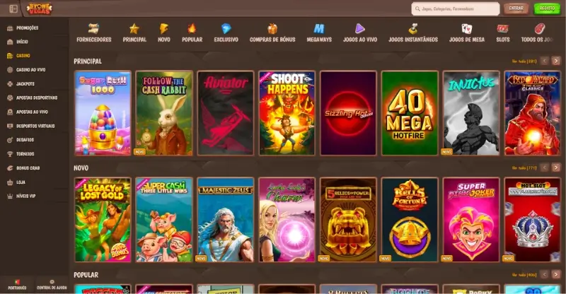 Página de casino da Stone Vegas