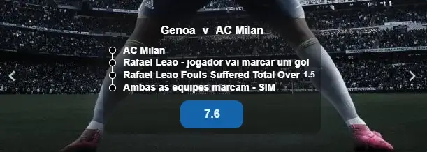 Sugestão de aposta dada pela Winbay