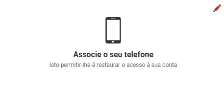 Mensagem para associar um telefone a conta da Megapari