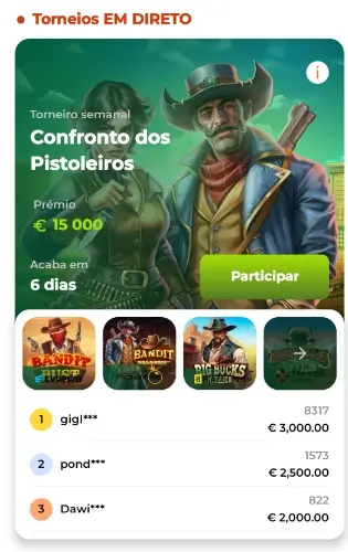 Torneios de casino na aplicação do Verde Casino