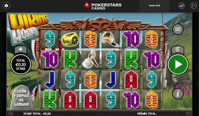 Slot machine Viking Hoard no casino do Pokerstars