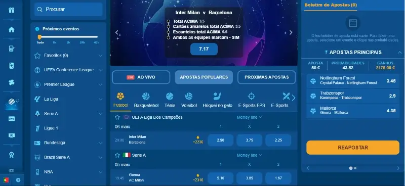 Página de apostas desportivas na Winbay
